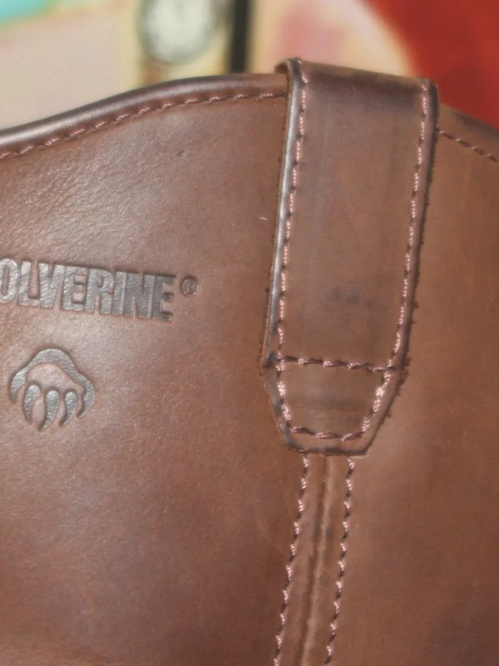 10A   GC  MENS WOLVERINE WORKBOOTS - BROWN LEATHER - 10 1/2 EW